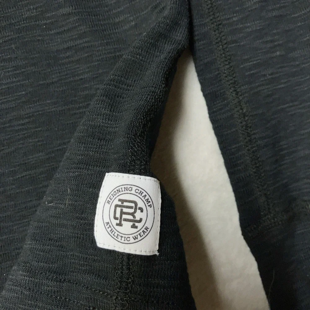 Reigning Champ Henley Shirt Slub Cotton Long Sleeve Black Mens Size Large Canada